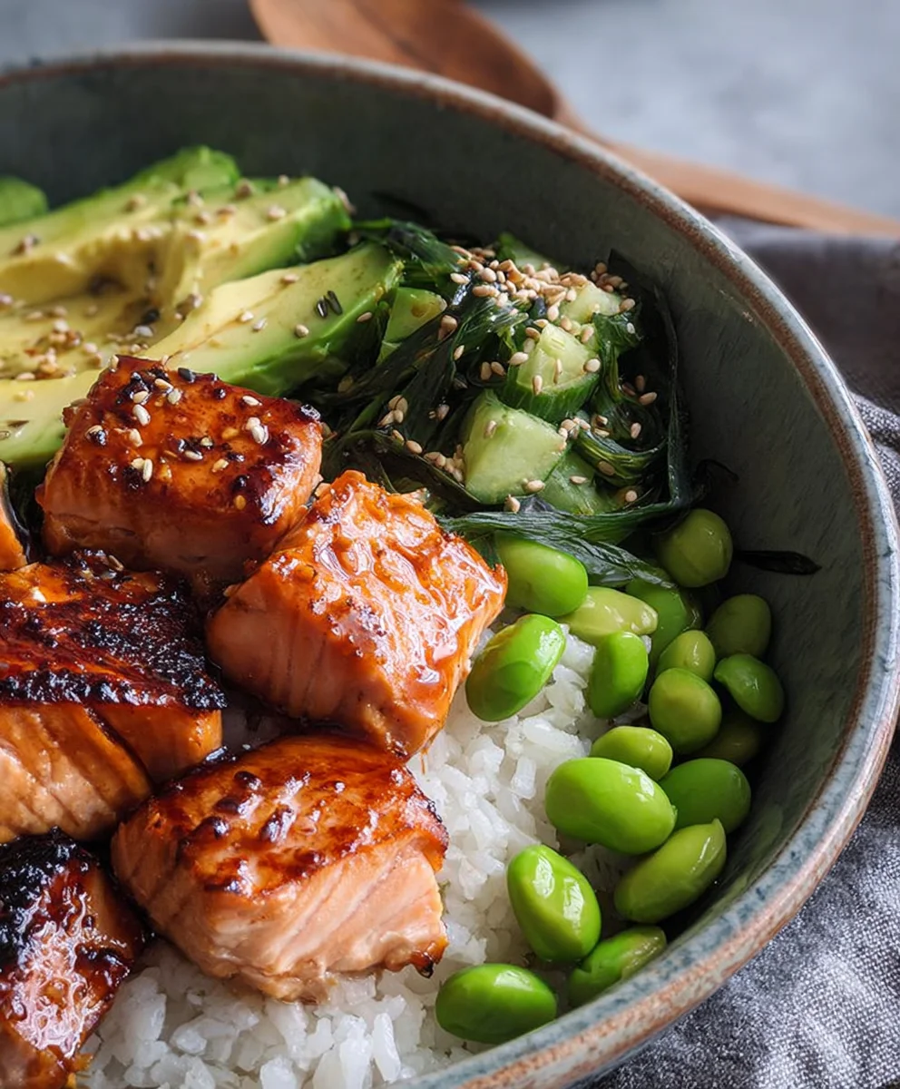 Easy Teriyaki Salmon Sushi Bowl - Gluten Free