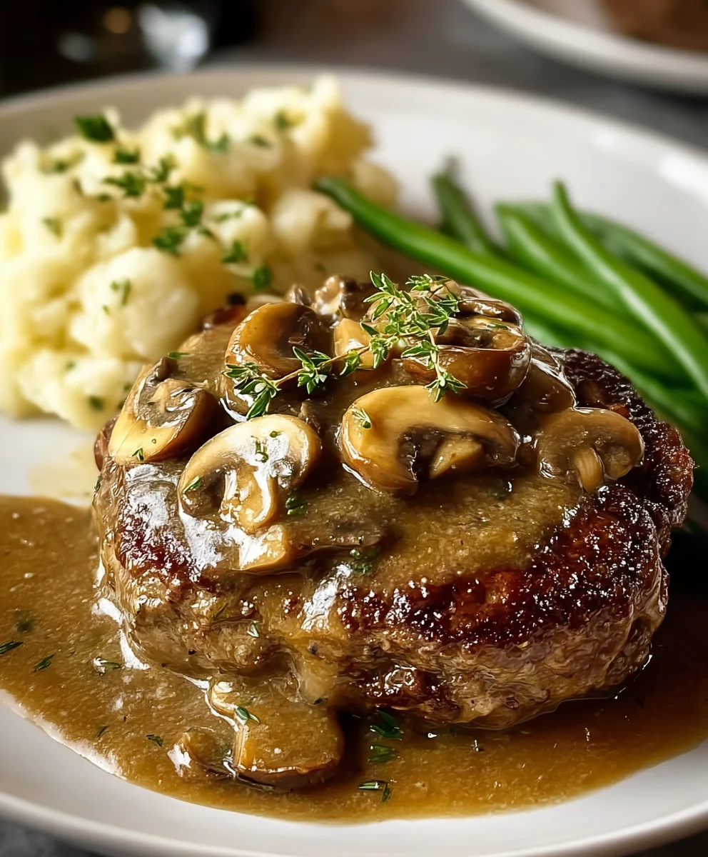 Bobby Flay's Beef Salisbury Steak with Mushroom Gravy
