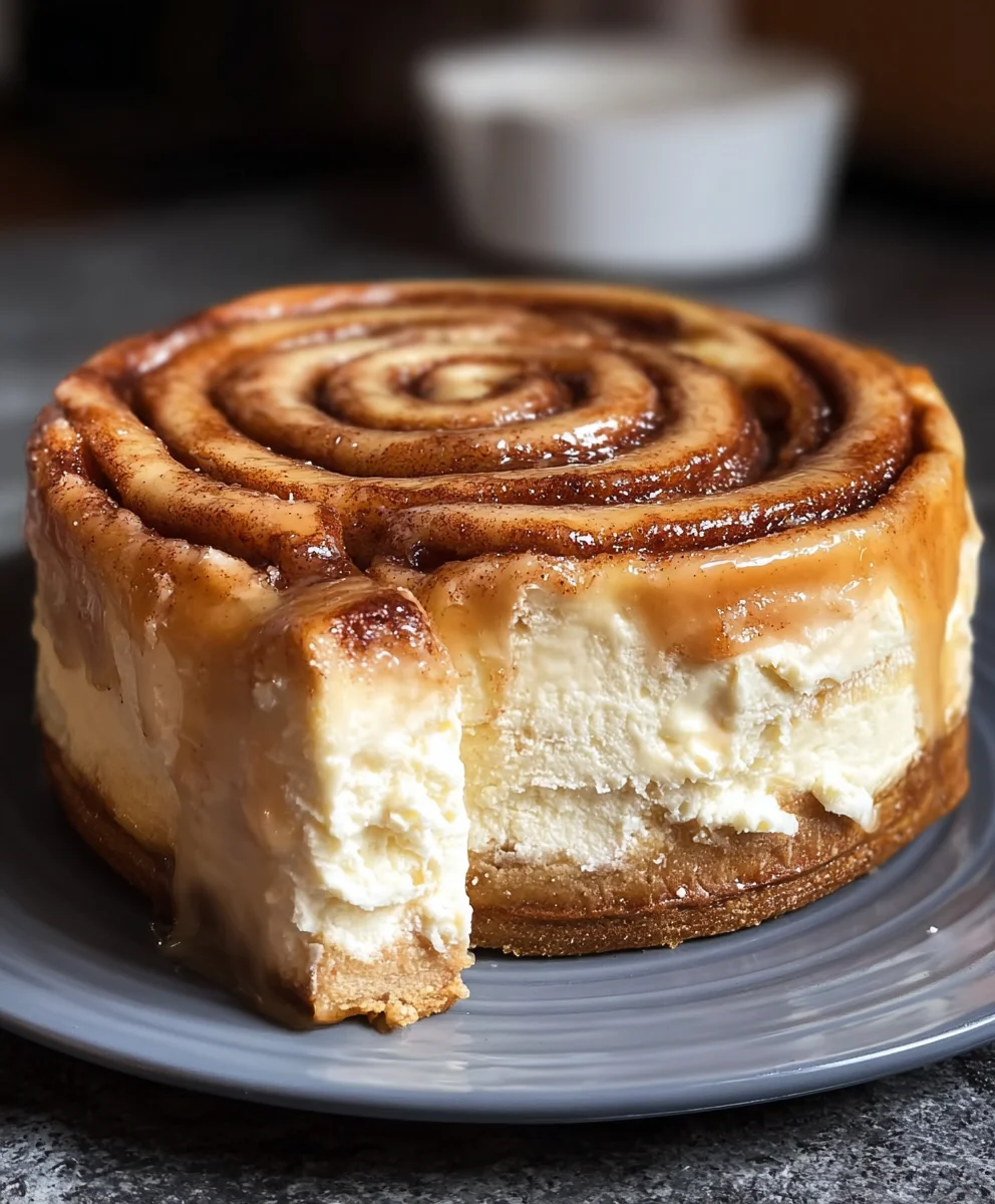 Cinnamon Roll Cheesecake Honeybun-Sweet Dessert