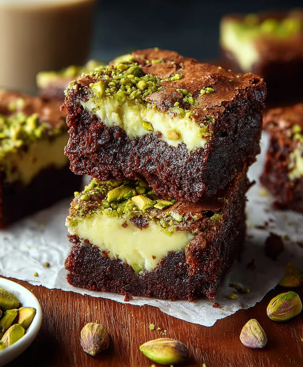 Pistachio Cheesecake Brownies-Decadent & Easy Recipe