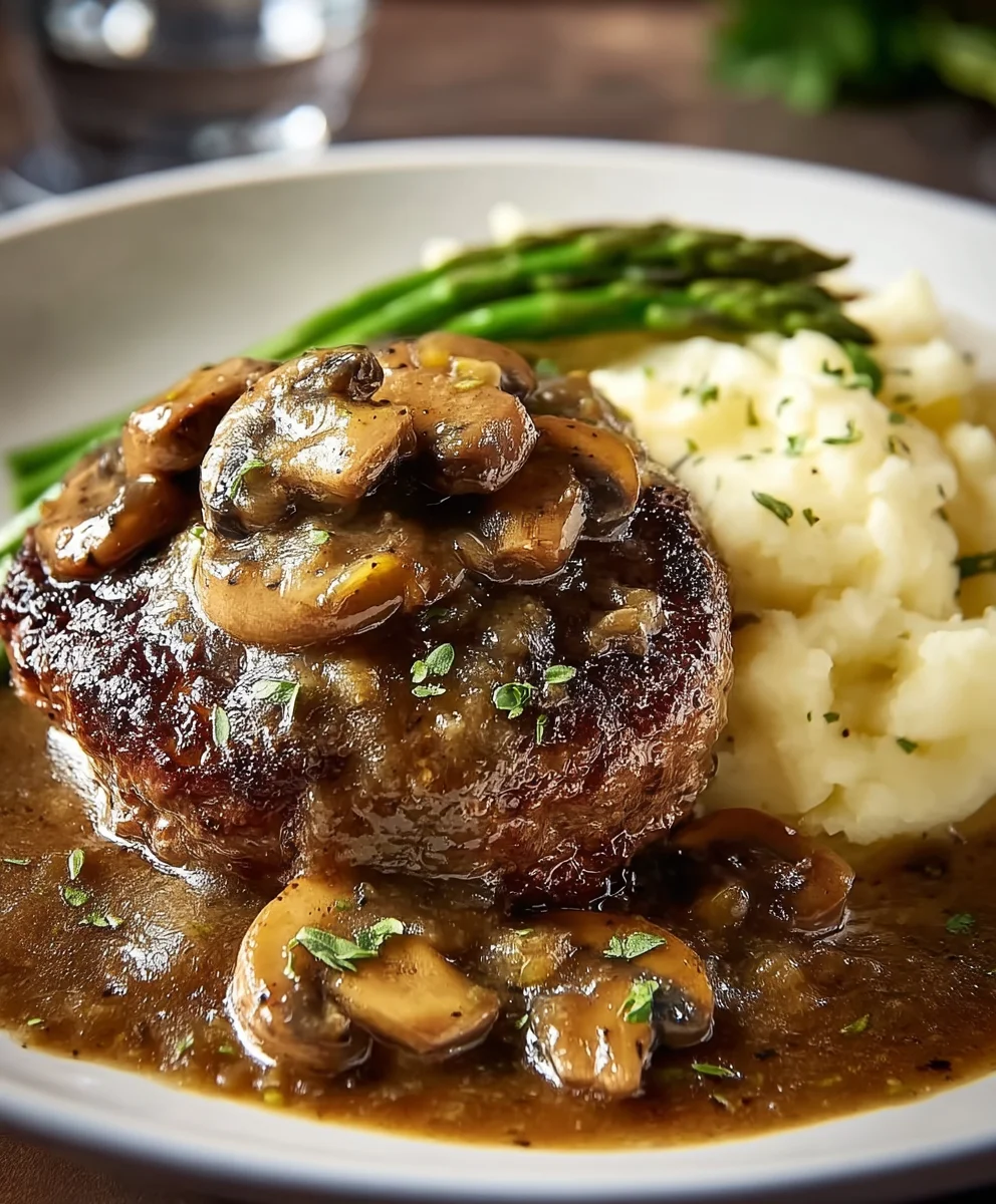 Bobby Flay's Beef Salisbury Steak - Mushroom Gravy