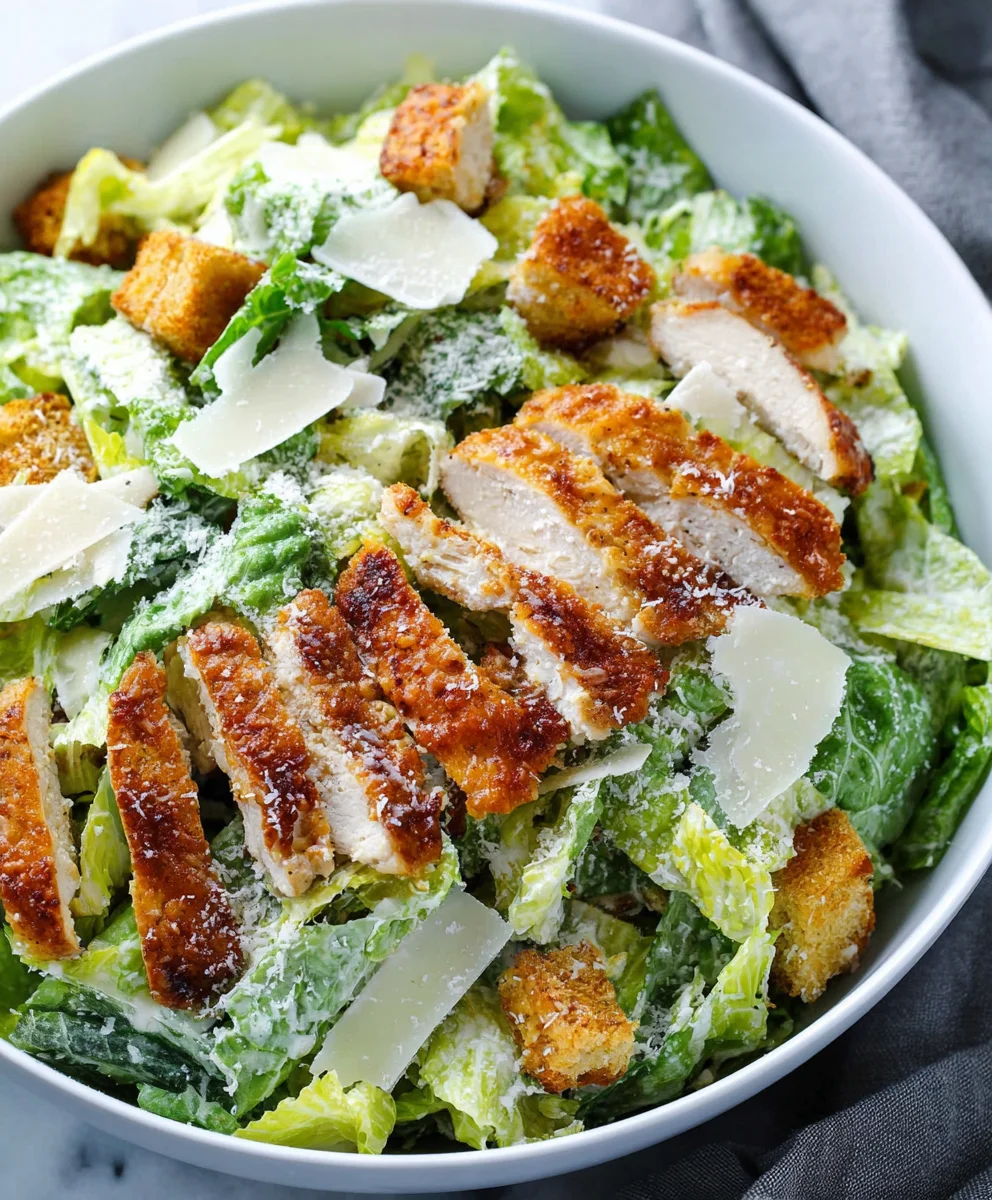 Crispy Chicken Caesar Salad-Best Recipe