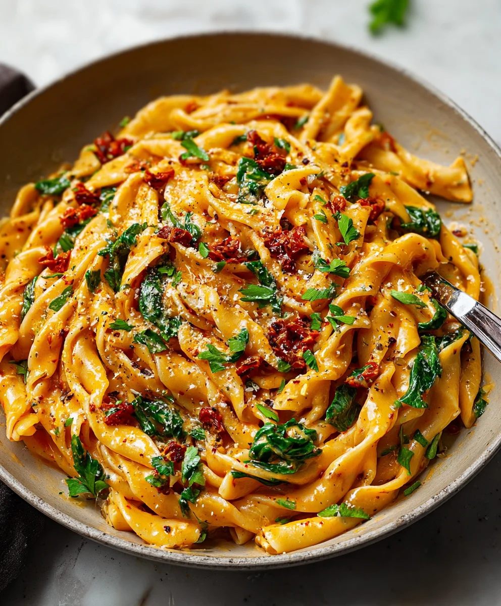 Creamy Vegan Sun Dried Tomato Pasta Recipe