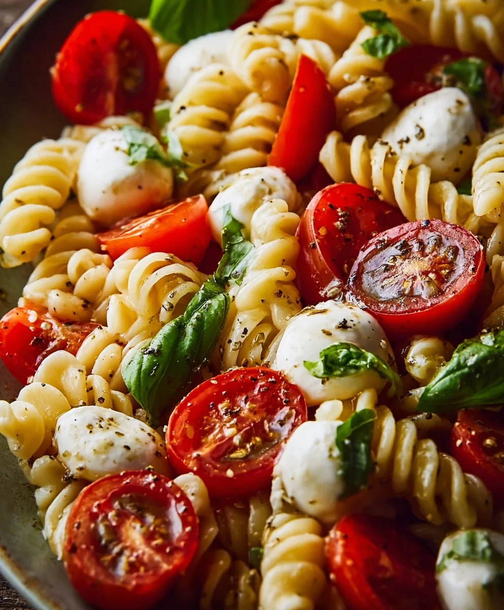Creamy Caprese Pasta Salad- Easy & Delicious Recipe
