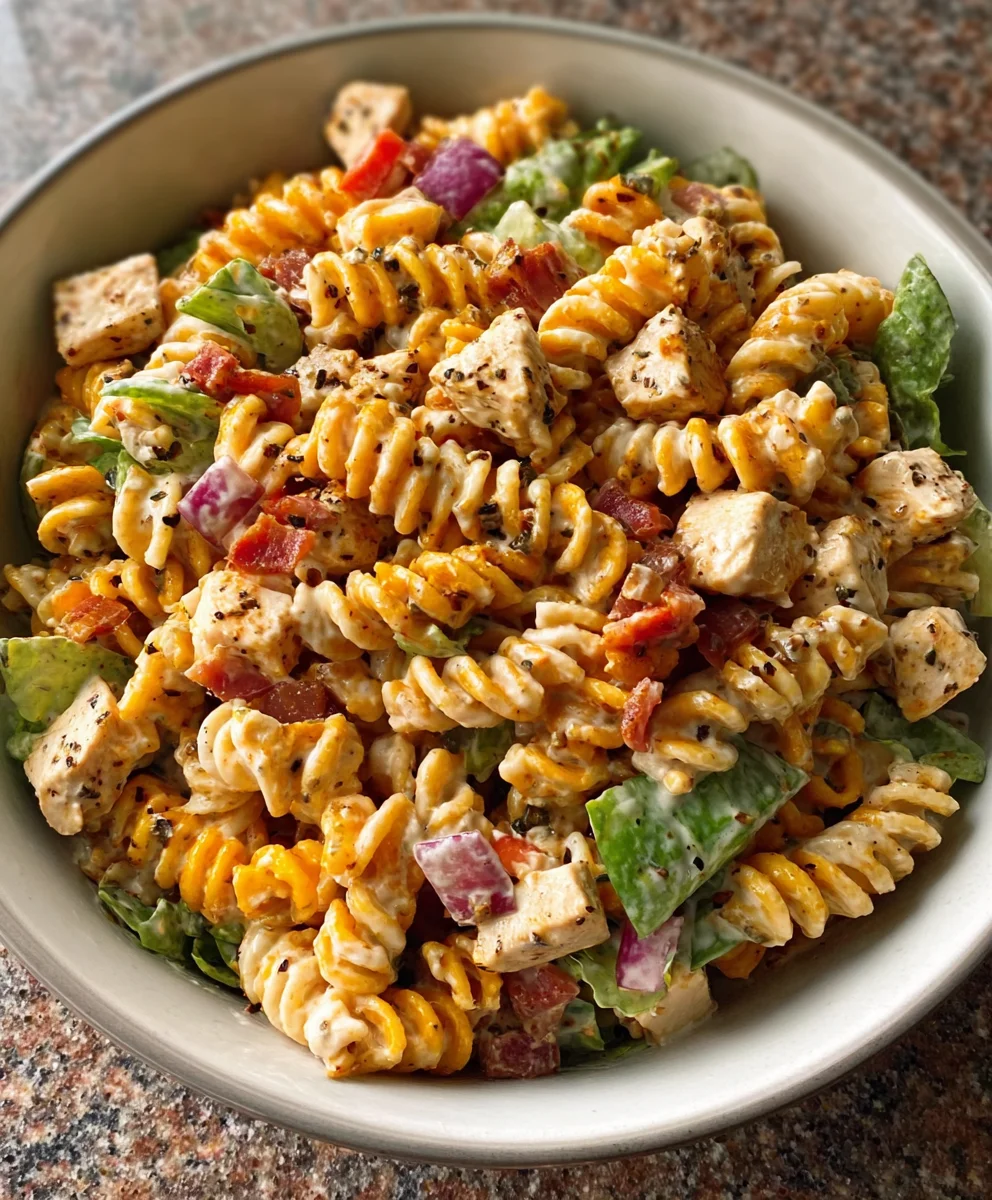 Easy BBQ Chicken Pasta Salad Recipe