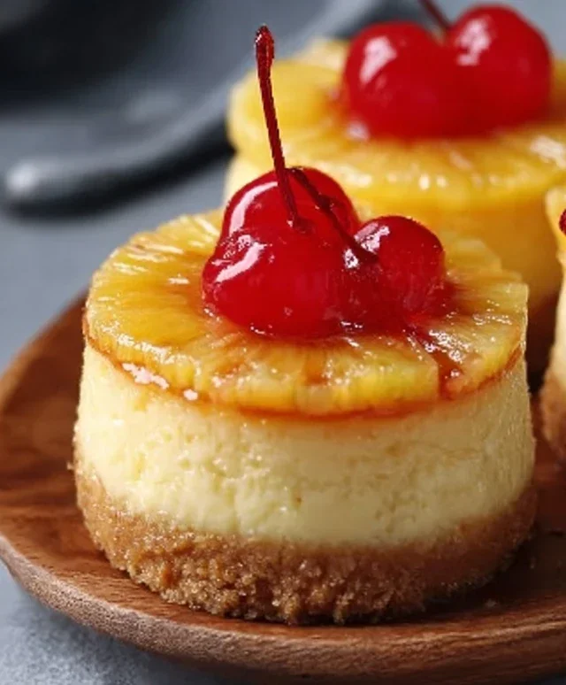 Mini Pineapple Upside-Down Cheesecakes