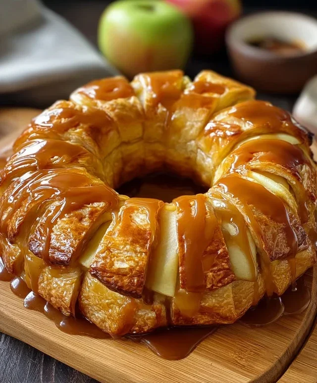 Caramel Apple Cream Cheese Crescent Ring
