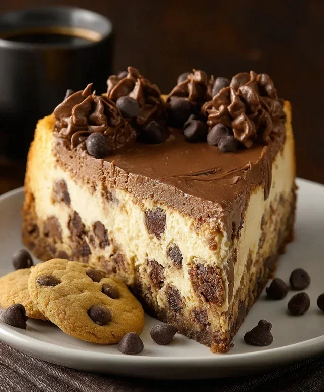 Chocolate Chip Cookie Bottomed Cheesecake