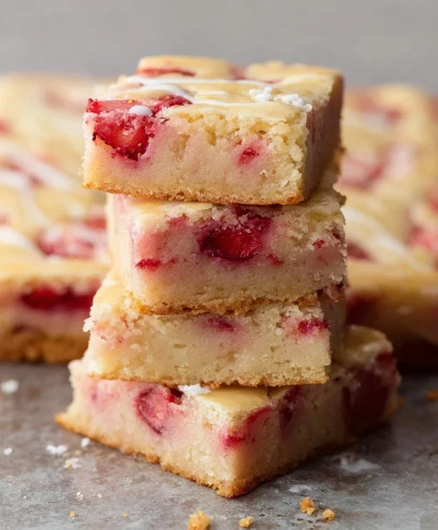 Strawberry Lemon Blondies