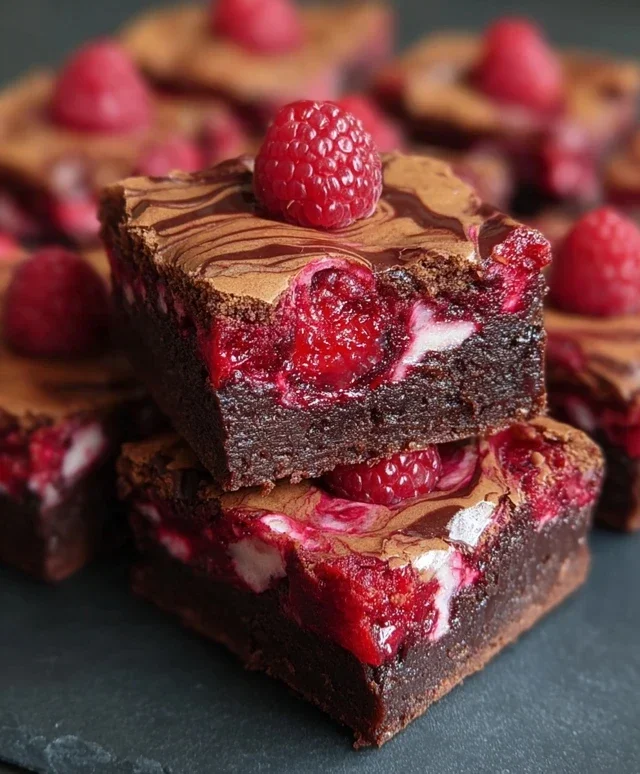 Raspberry Swirl Brownies