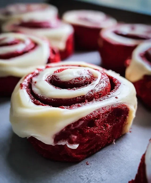 Red Velvet Cinnamon Rolls with Cream Cheese Icing