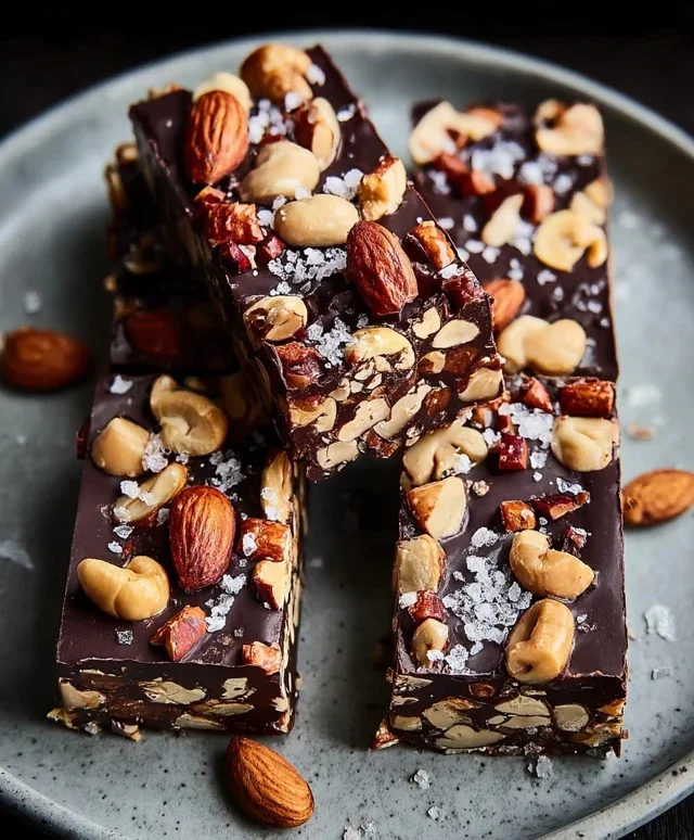 Dark Chocolate and Sea Salt Nut Bars