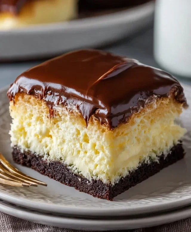 Boston Cream Poke Cake