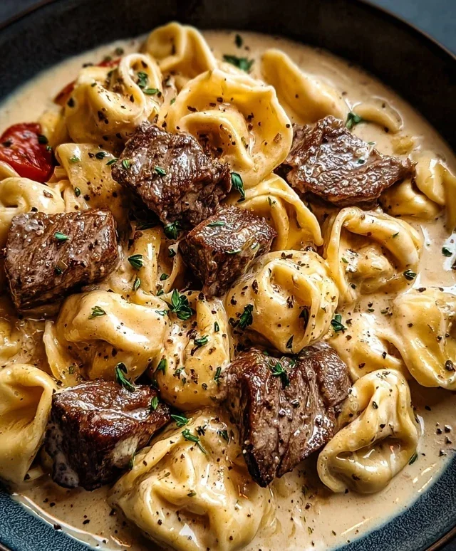 Cracked Garlic Steak Tortellini in Creamhouse Sauce Bliss