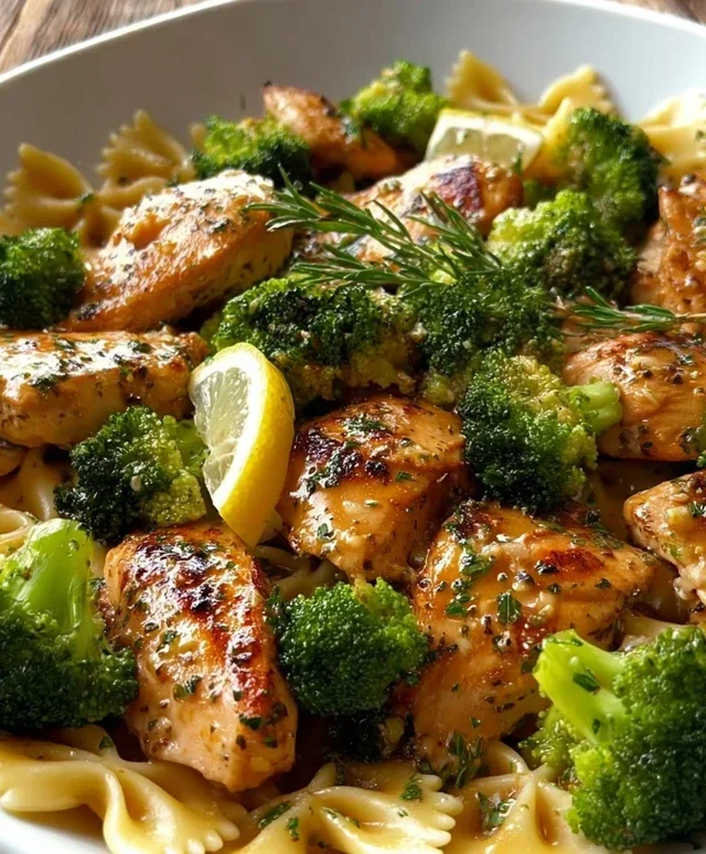 Cowboy Butter Lemon Bowtie Chicken with Broccoli Bliss