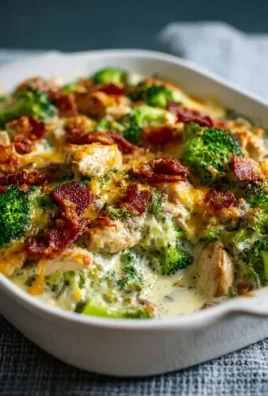 Creamy Low Carb Chicken Casserole with Broccoli and Beef Beef Bacon