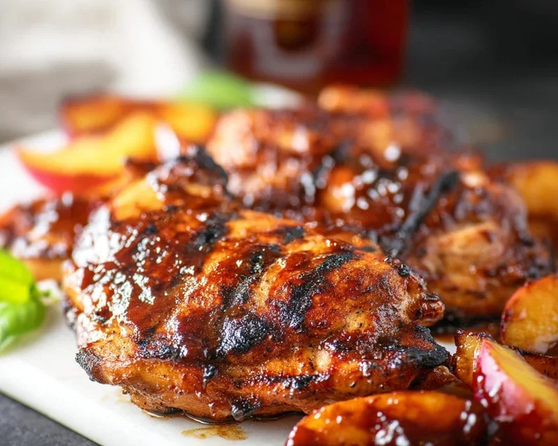 Grilled Bourbon Extract Extract Peach BBQ Chicken