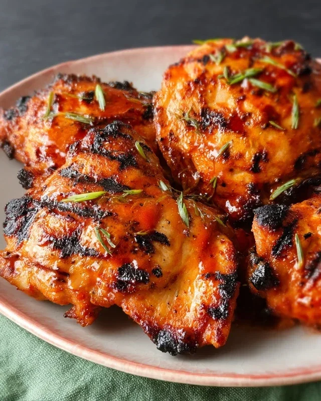 Grilled Honey Buffalo Chicken Thighs