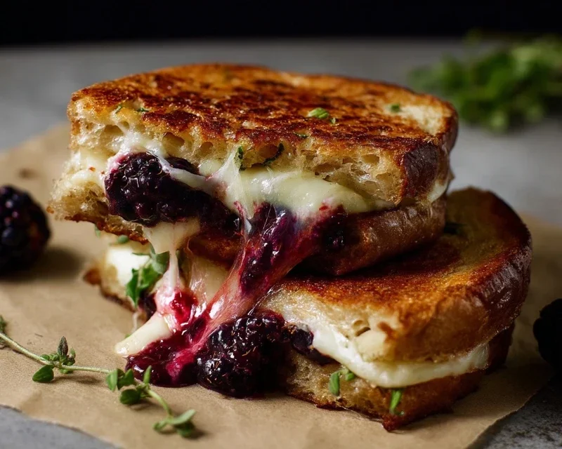 Blackberry Balsamic and Brie Grilled Cheese