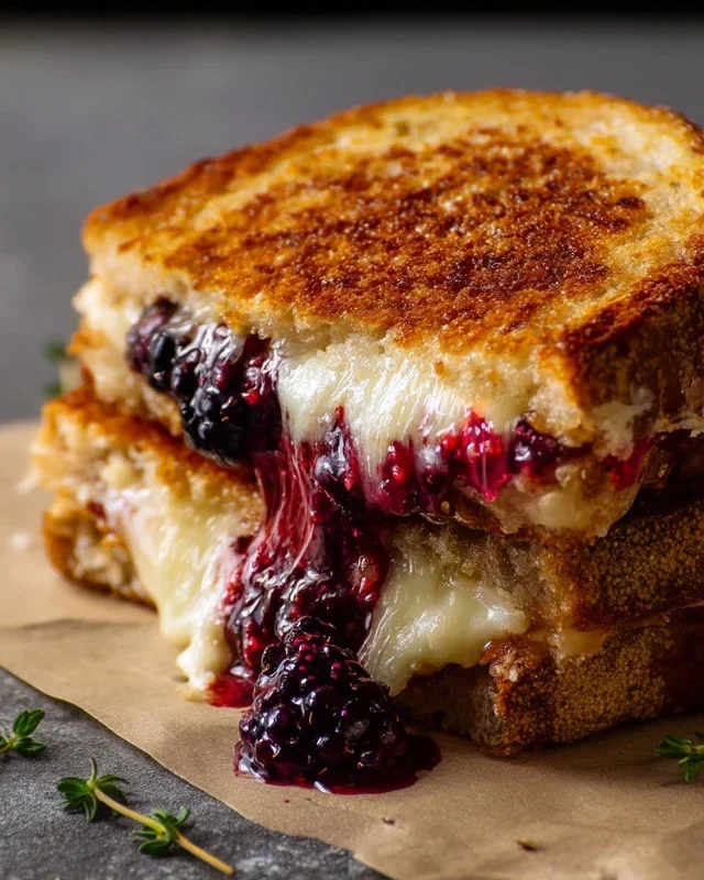 Blackberry Balsamic and Brie Grilled Cheese