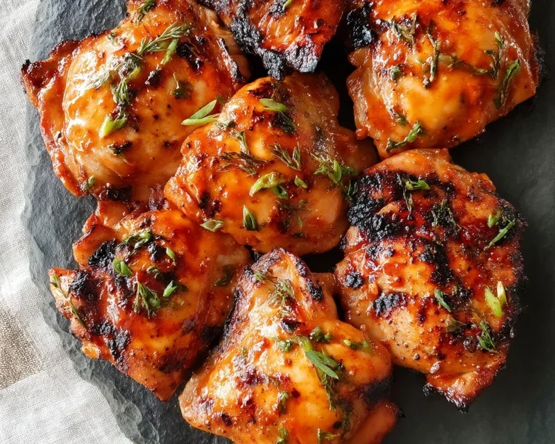 Grilled Honey Buffalo Chicken Thighs