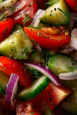 Mediterranean Salad with Cucumber, Tomato and Onion