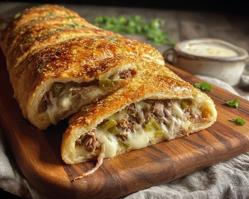 Philly Cheesesteak Stromboli