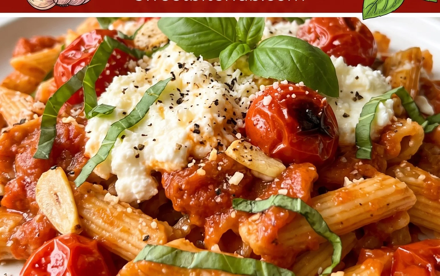 Roasted Tomato and Garlic Ricotta Pasta