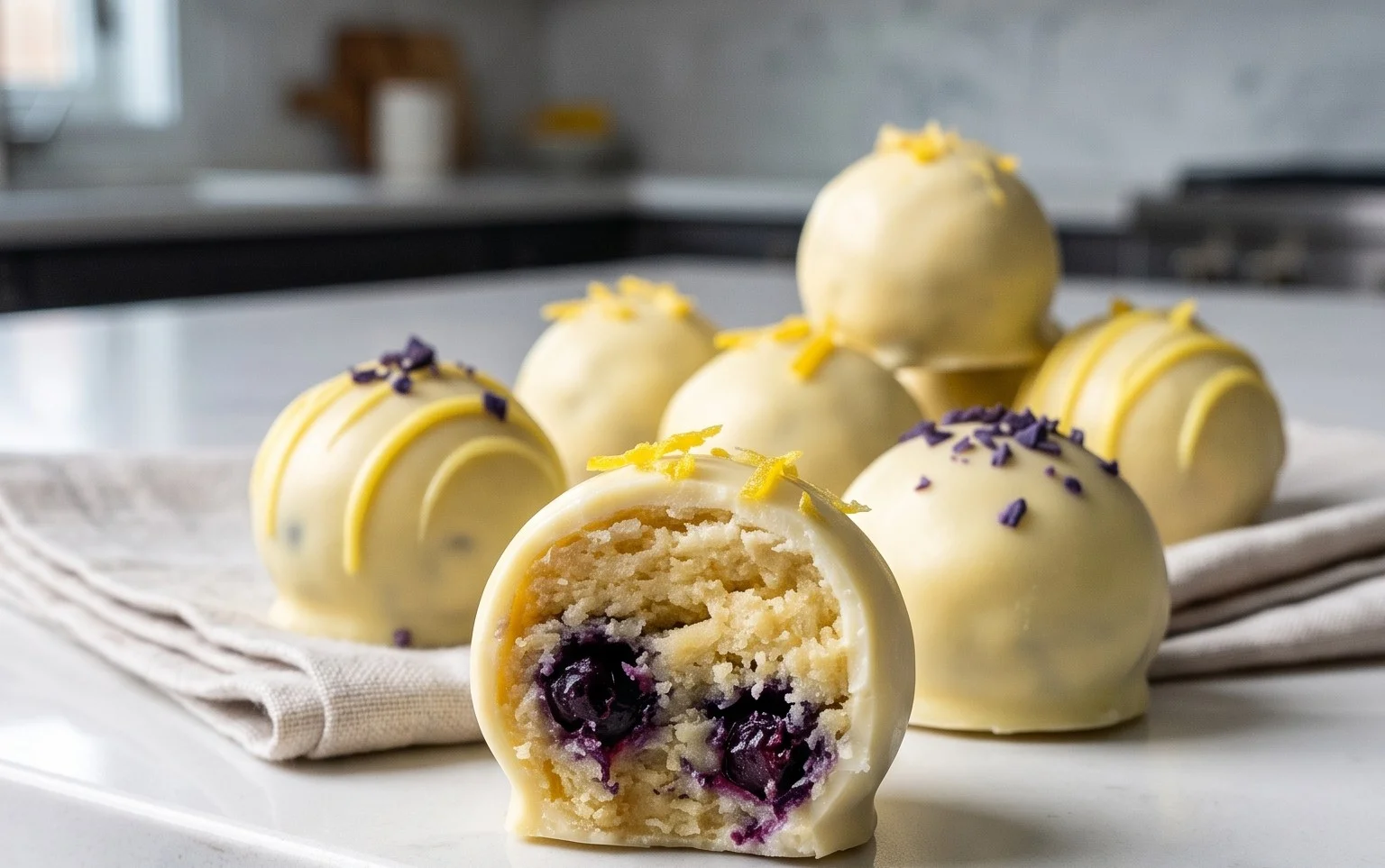 Lemon Blueberry Truffles