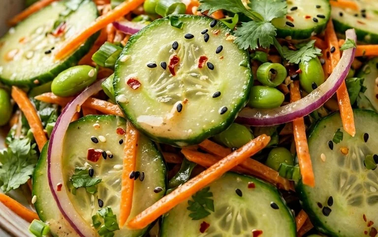 Creamy Asian Cucumber Salad Bowl