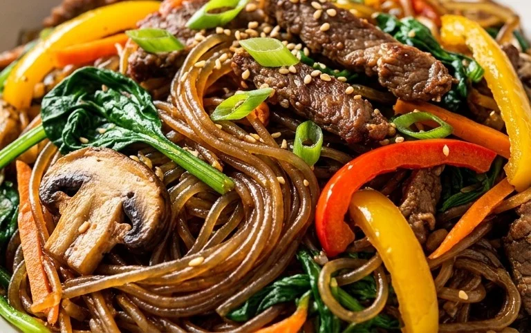 Japchae (Korean Glass Noodle Stir Fry)
