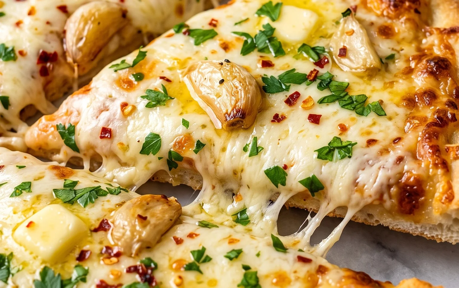 buttery garlic pizza