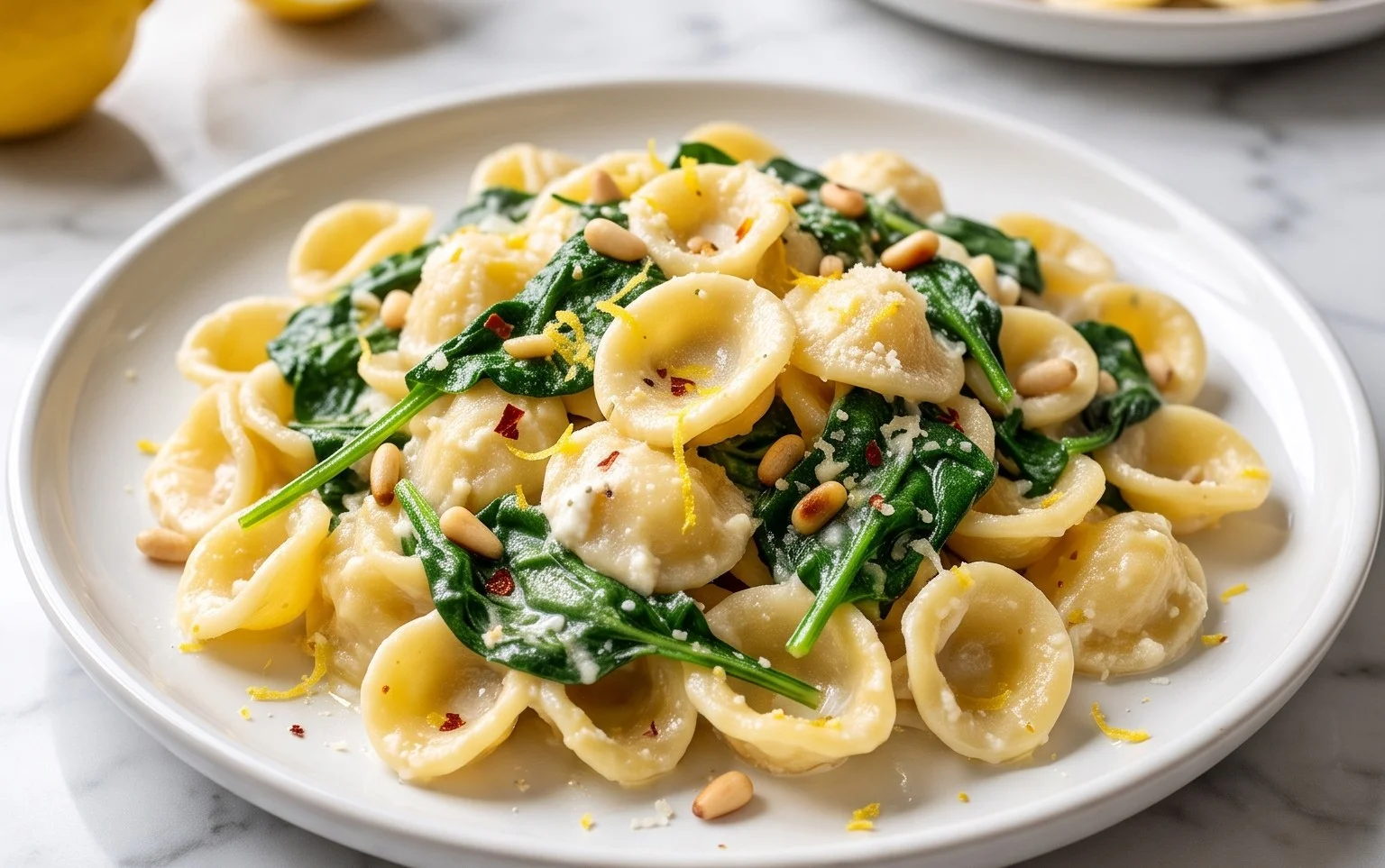 Lemon Ricotta Pasta with Spinach