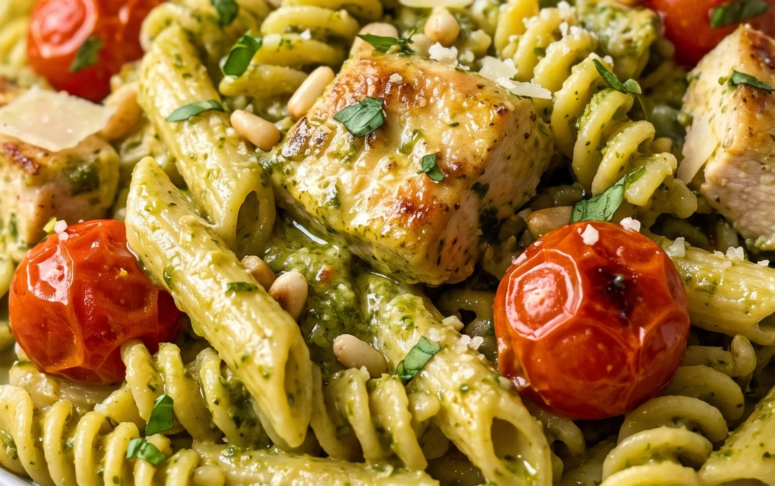 Creamy Chicken Pesto Pasta