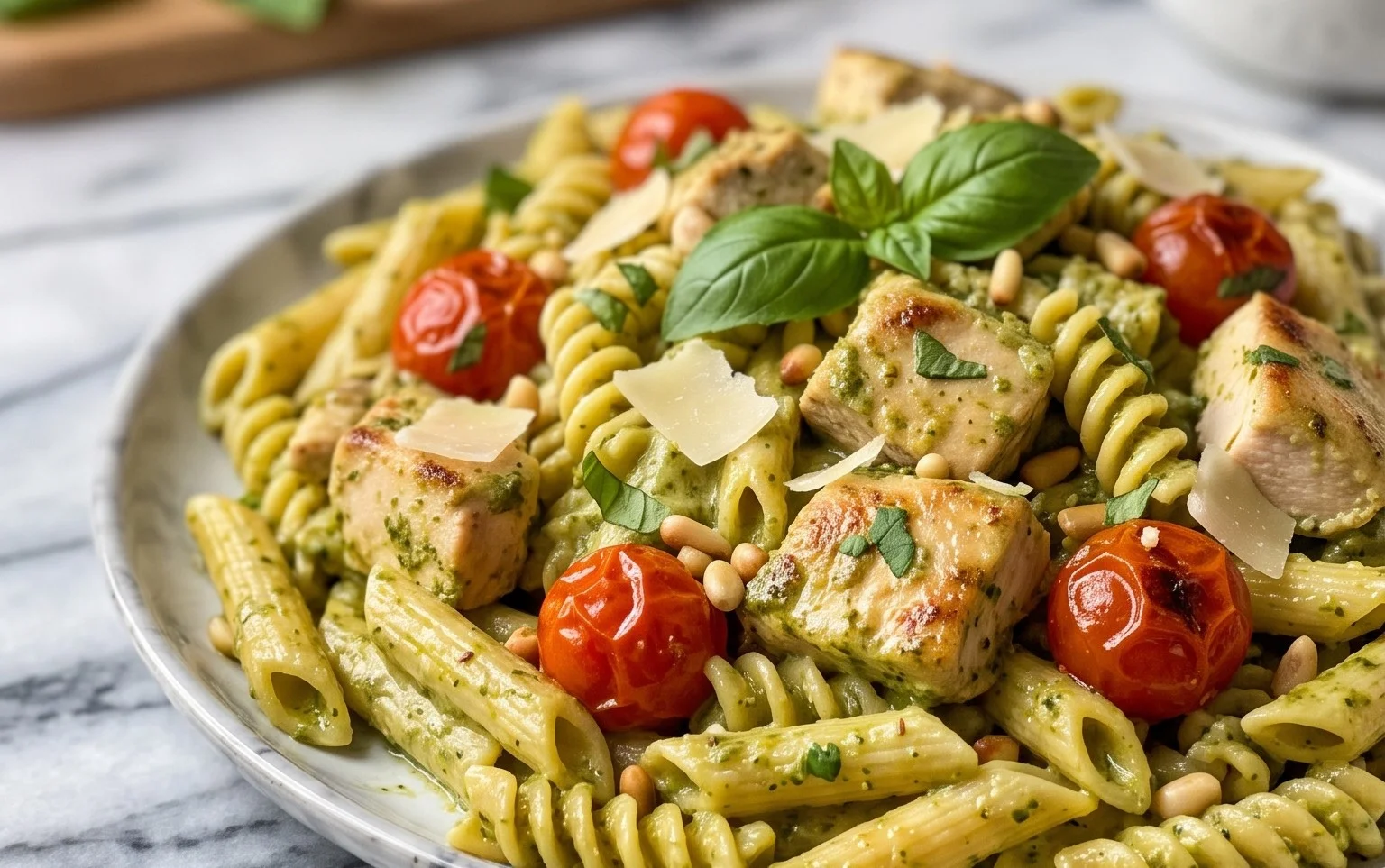 Creamy Chicken Pesto Pasta