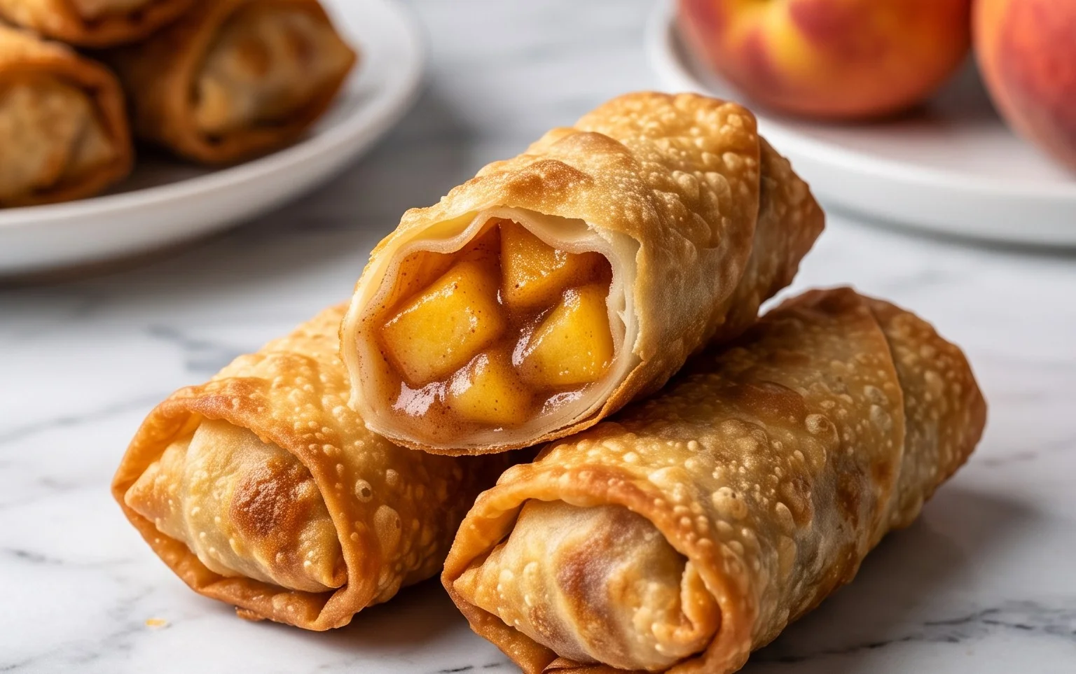 Peach Cobbler Egg Rolls