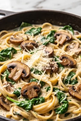 Parmesan Spinach Mushroom Pasta Skillet