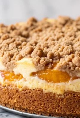 Peach Cream Cheese Cake with Streusel Topping