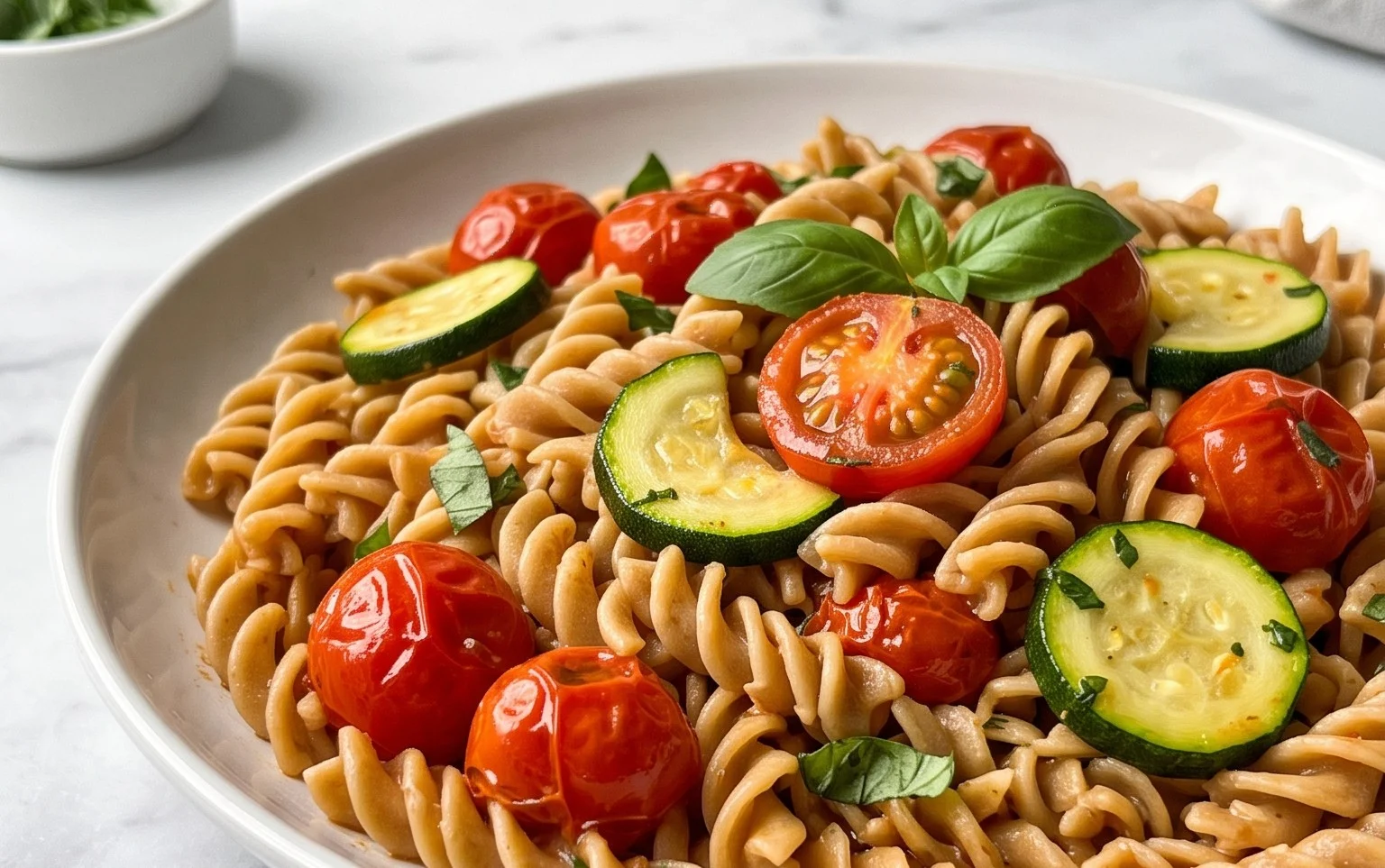 Healthy Tomato Zucchini Pasta
