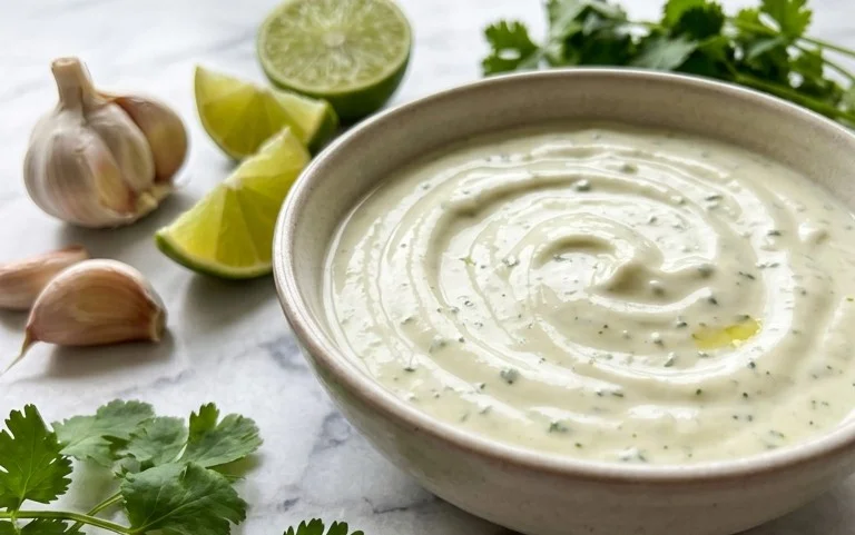 Creamy Garlic Lime Cilantro Sauce