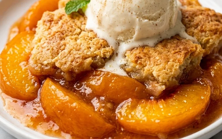 The Easiest Southern Peach Cobbler