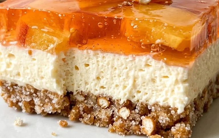 Peach Pretzel Salad Dessert