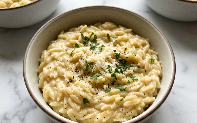 Creamy Garlic Parmesan Orzo