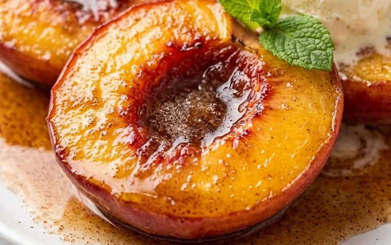 Cinnamon Sugar Baked Peaches
