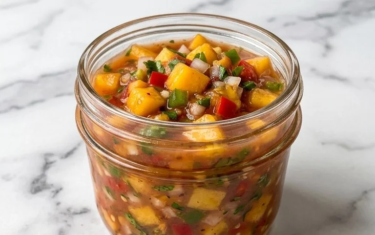 Sweet & Spicy Peach Salsa Canning Recipe
