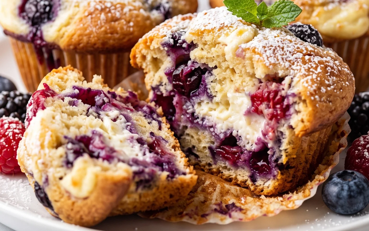 Berry Cream Cheese Muffins