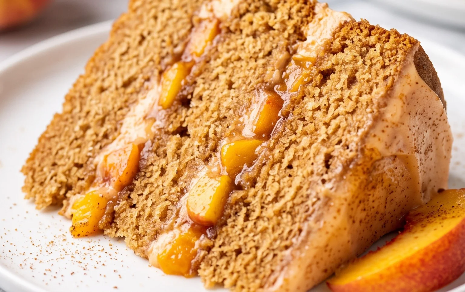 Brown Sugar Layer Cake with Peach Filling