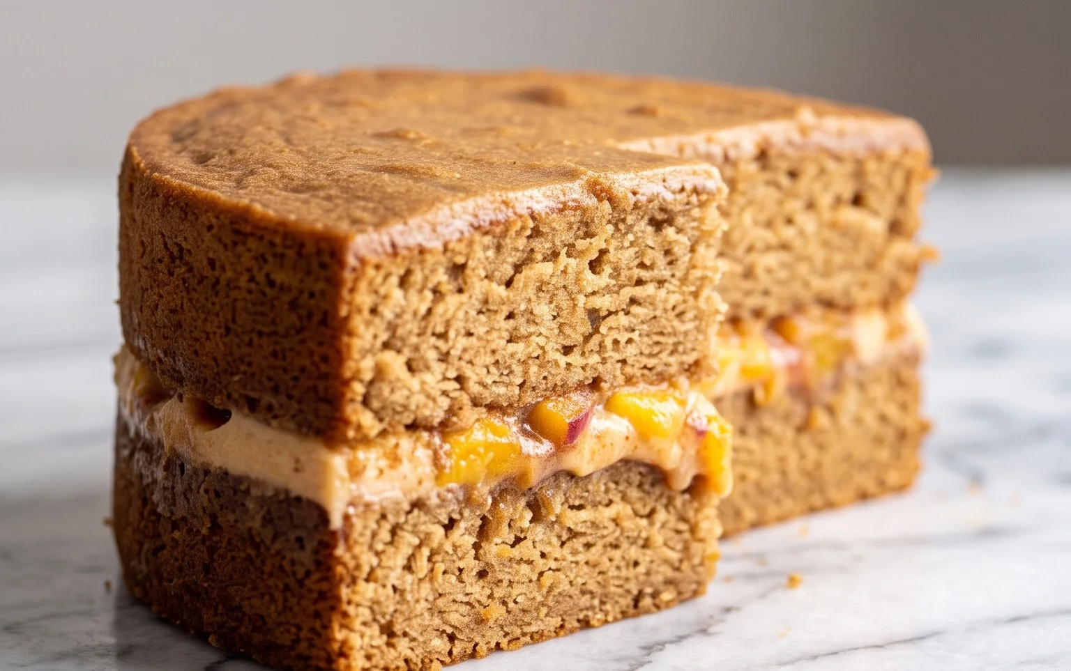 Brown Sugar Layer Cake with Peach Filling