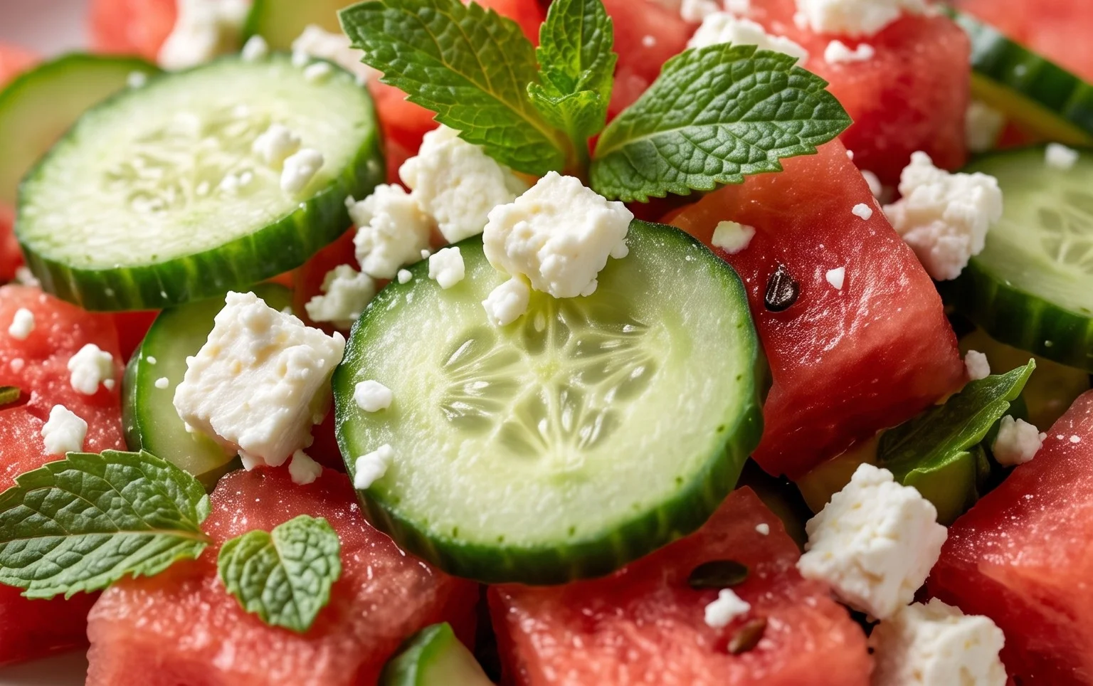 Watermelon Salad with Cucumber and Feta
