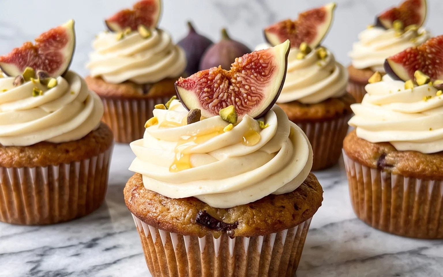 Fig Cupcakes with Honey Cream Cheese Frosting